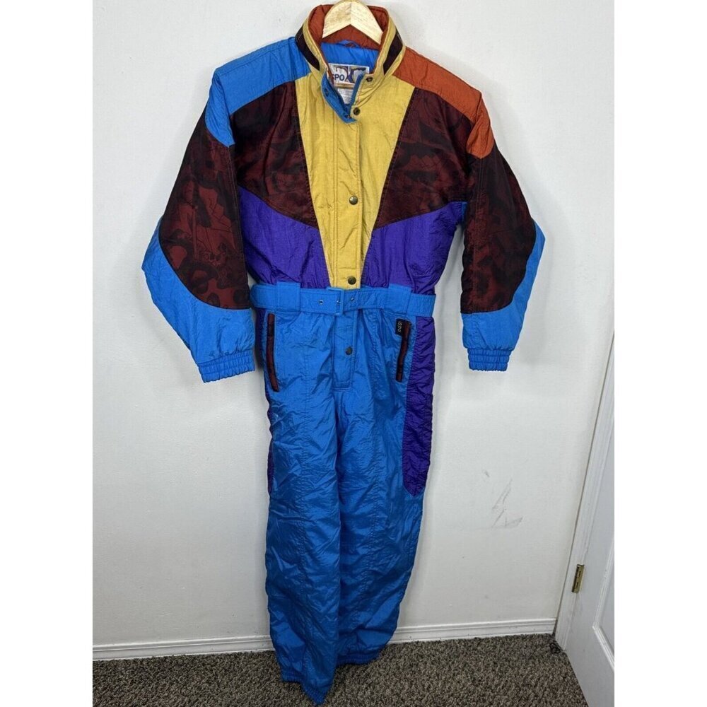 Vintage Ispo Woman L 80s Snowsuit Ski Wear Snowboard Colorful Mint Condition‎